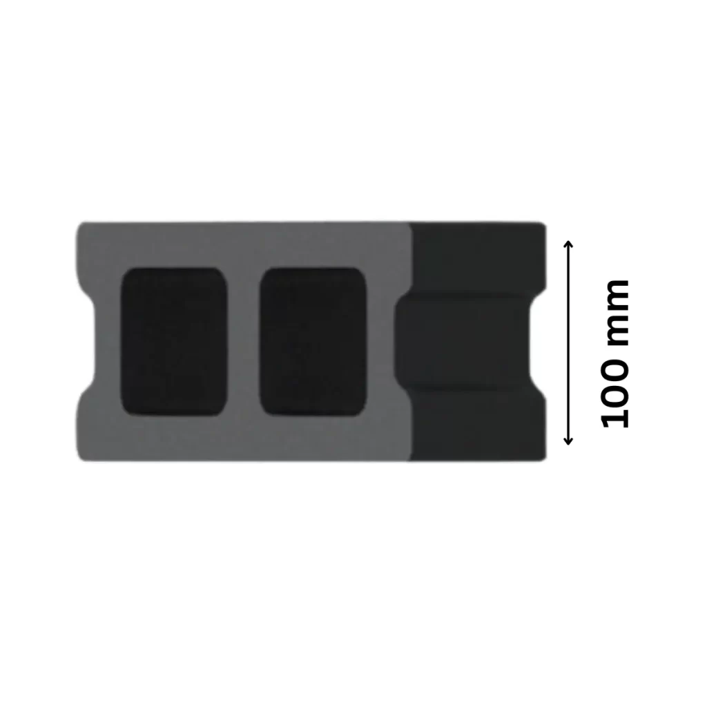 Hollow block with 100mm (4-inch) breadth dimension